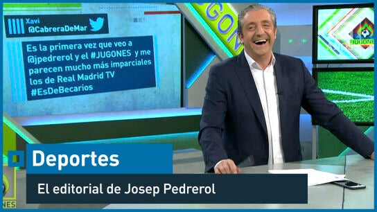 Josep Pedrerol dedica su editorial en Jugones a &Aacute;ngel Mar&iacute;a Villar, presidente de la Federaci&oacute;n Espa&ntilde;ola de F&uacute;tbol, que vet&oacute; a laSexta en sus ruedas de prensa. "Lo ha hecho por informar". 
