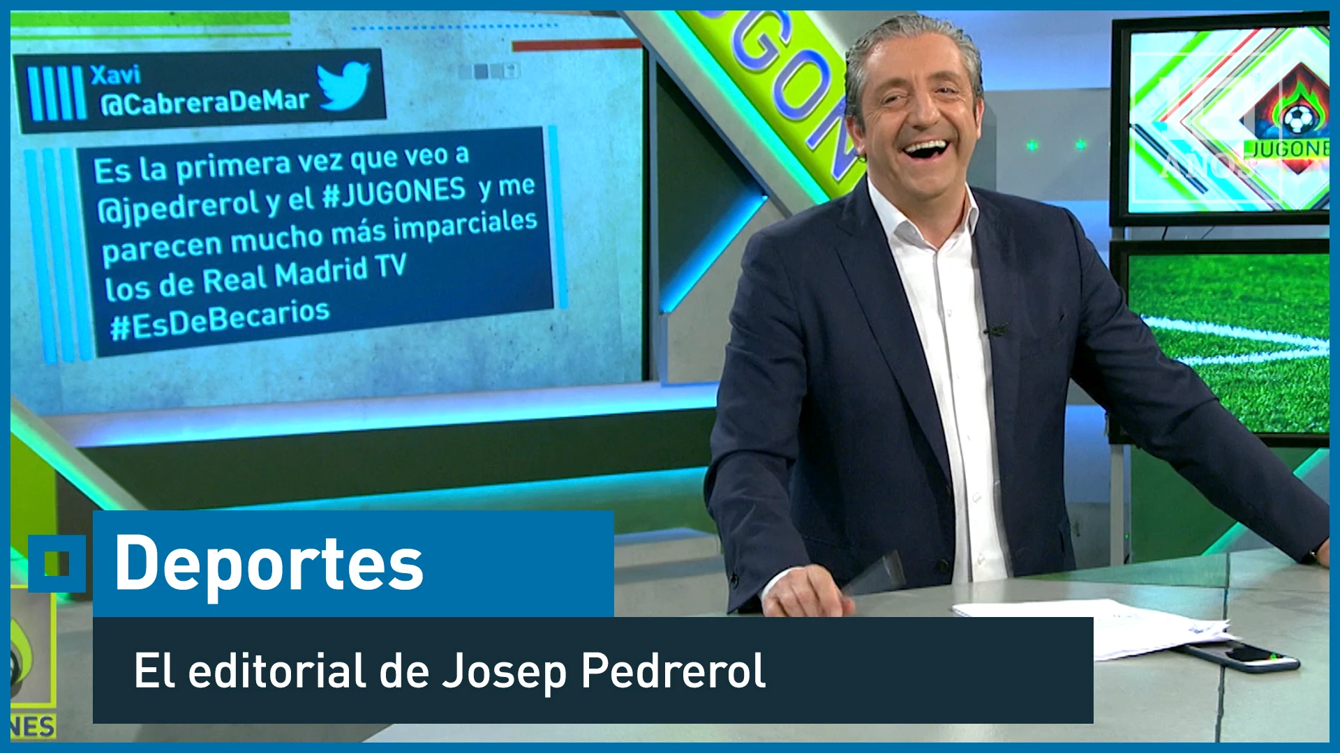 Josep Pedrerol dedica su editorial en Jugones a Ángel María Villar, presidente de la Federación Española de Fútbol, que vetó a laSexta en sus ruedas de prensa. "Lo ha hecho por informar". 