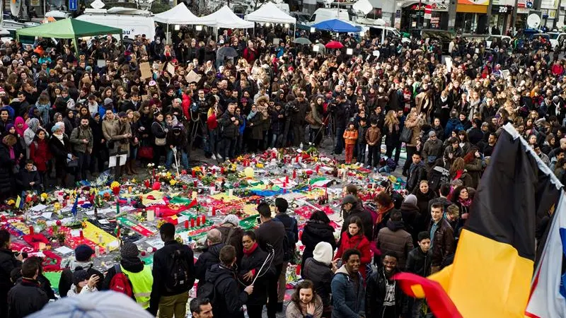 Concentración en la plaza de la Bolsa, Bruselas