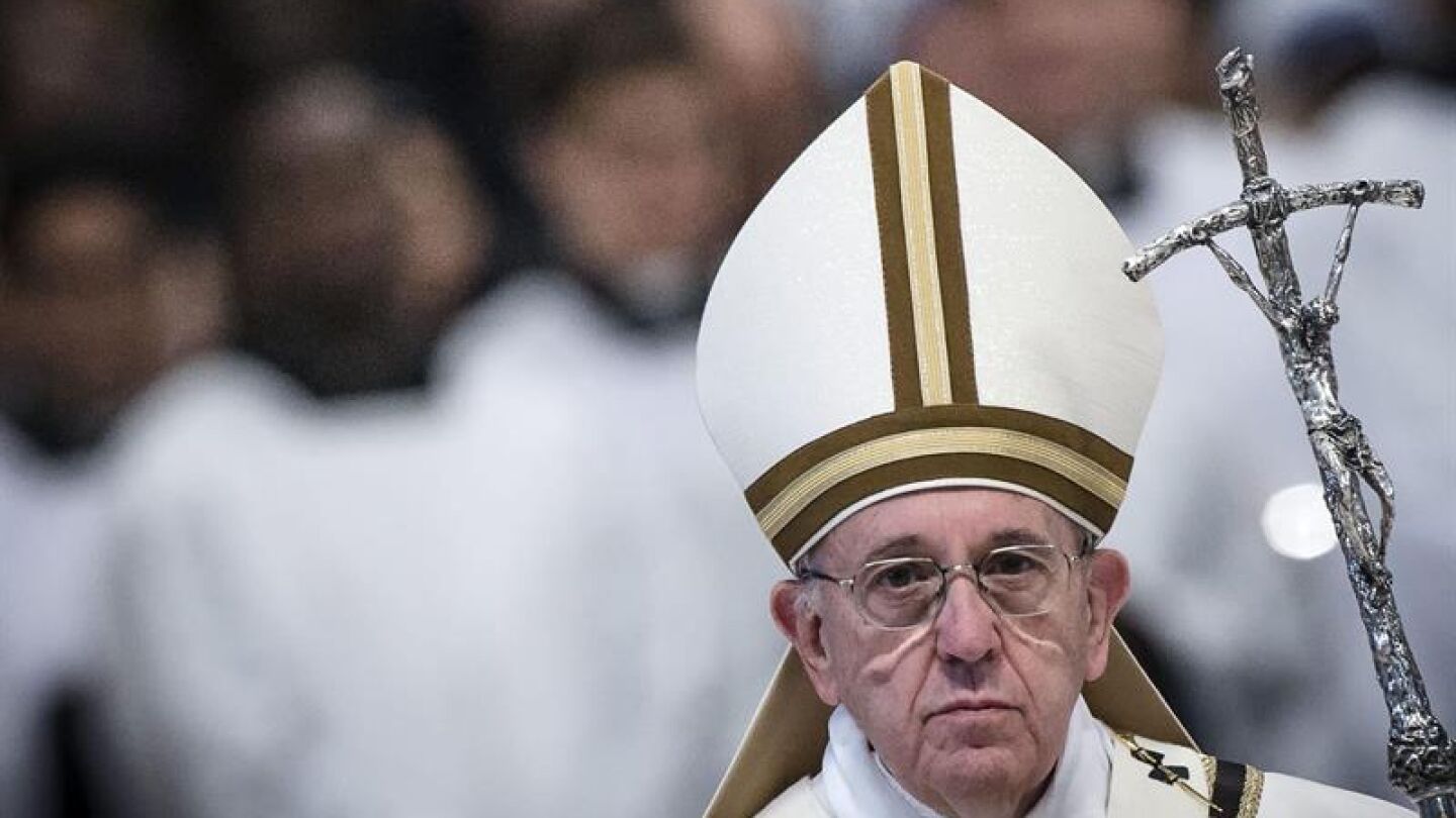 El papa Francisco durante la celebraci&oacute;n de Jueves Santo