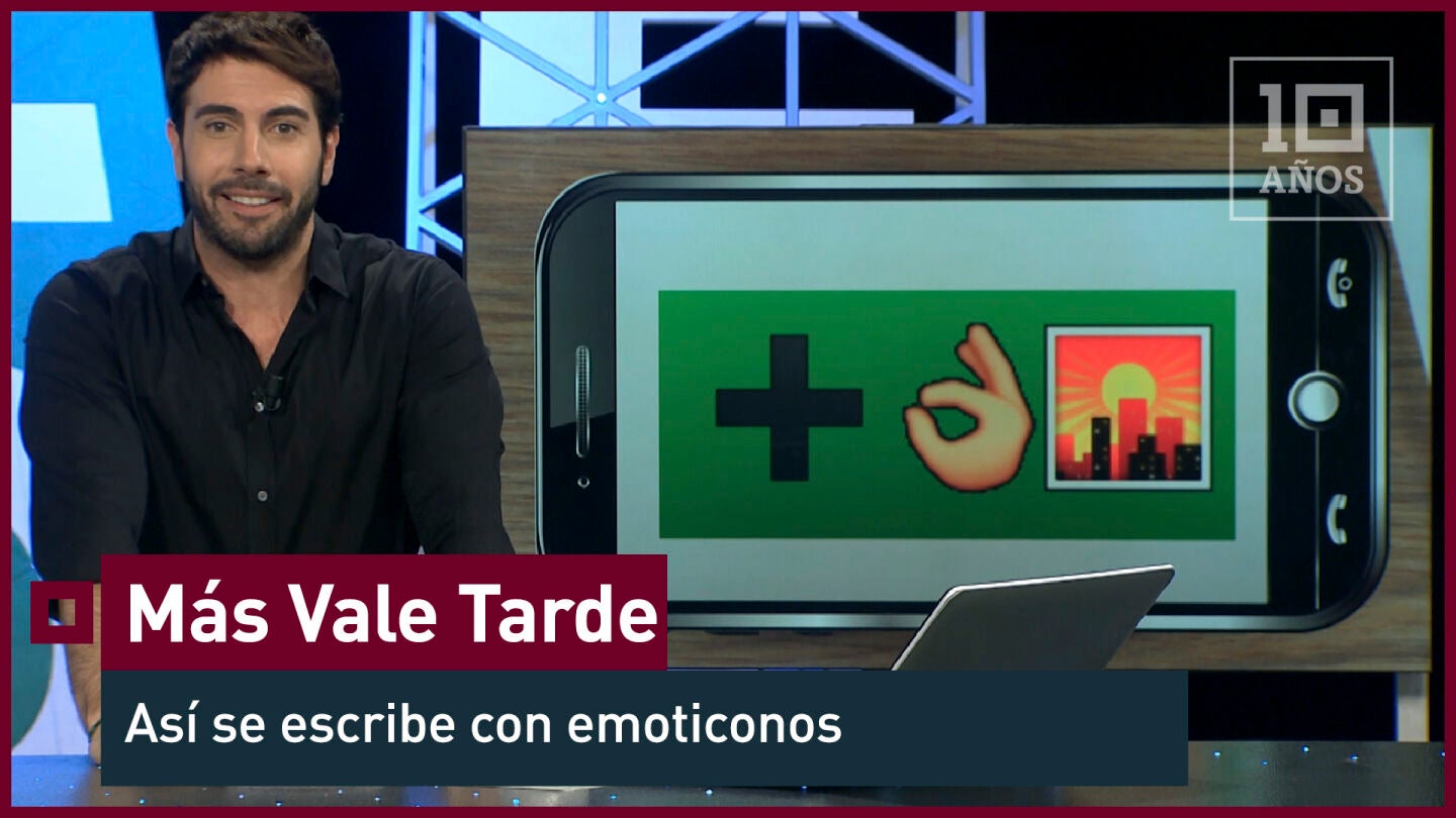 &iquest;C&oacute;mo escribir&iacute;as 'M&aacute;s Vale Tarde' con lenguaje de emoticonos? Mamen Mendiz&aacute;bal utilizar&iacute;a siempre la flamenca del WhatsApp. 