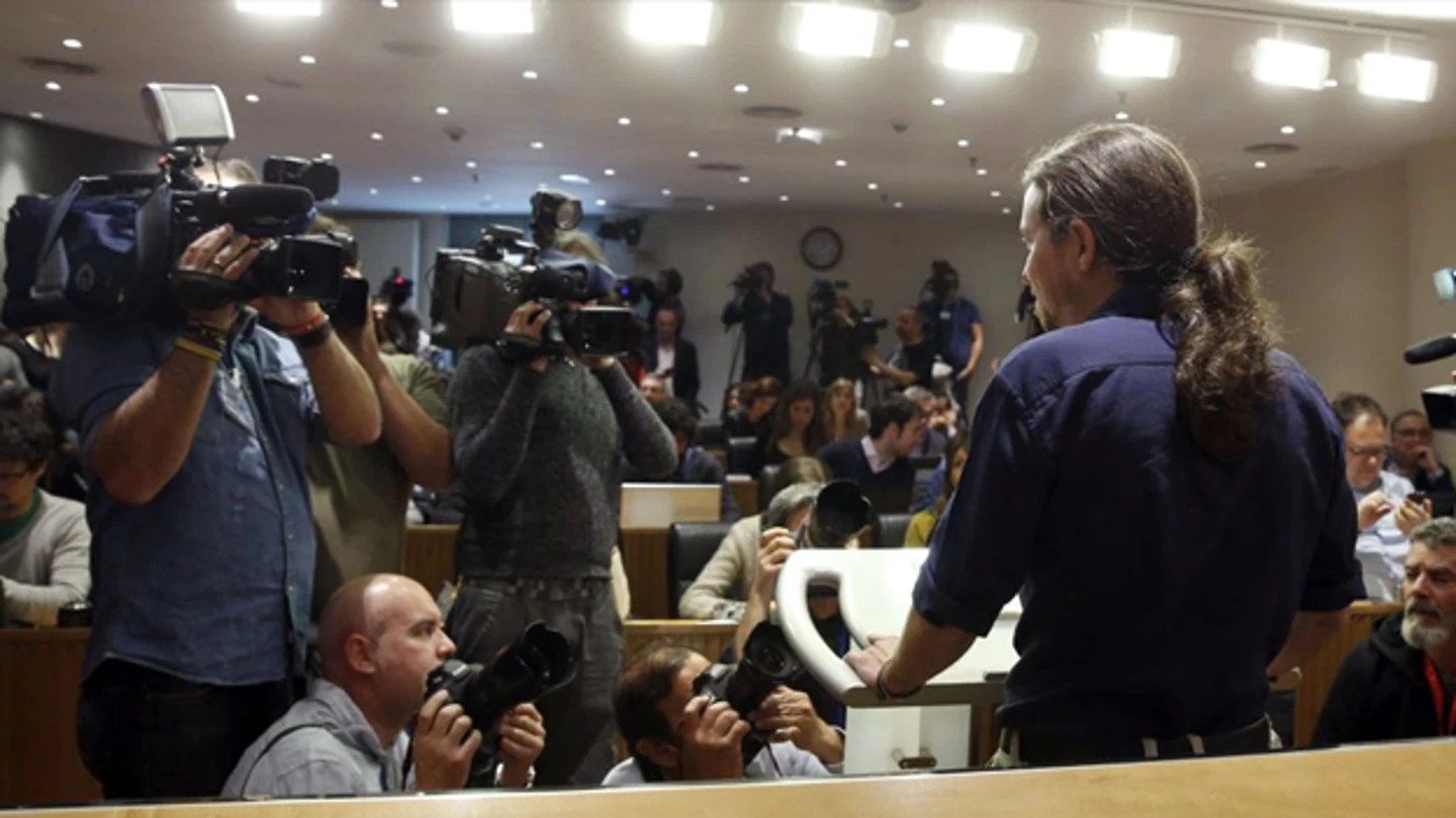 Pablo Iglesias en rueda de prensa Pablo Iglesias en rueda de prensa