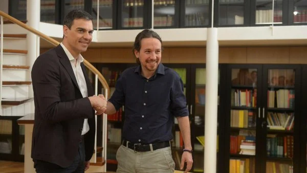 Pedro S&aacute;nchez y Pablo Iglesias durante su reuni&oacute;n