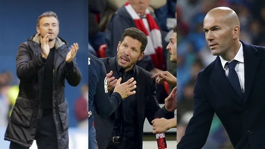 Luis Enrique, Simeone y Zidane, tres entrenadores y una Liga en juego Luis Enrique, Simeone y Zidane, tres entrenadores y una Liga en juego