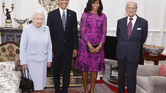 La reina Isabel II y los Obama