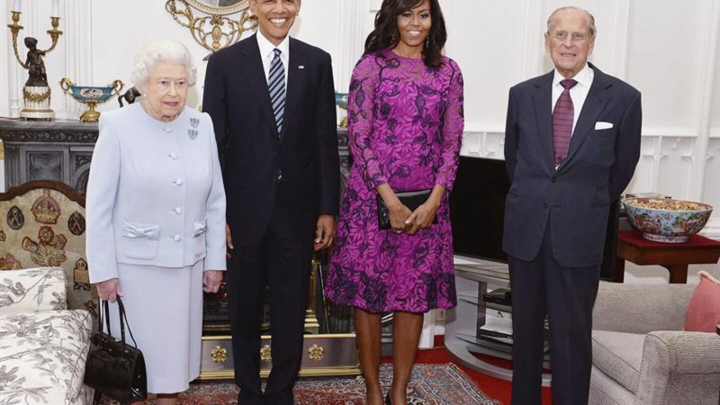 La reina Isabel II y los Obama
