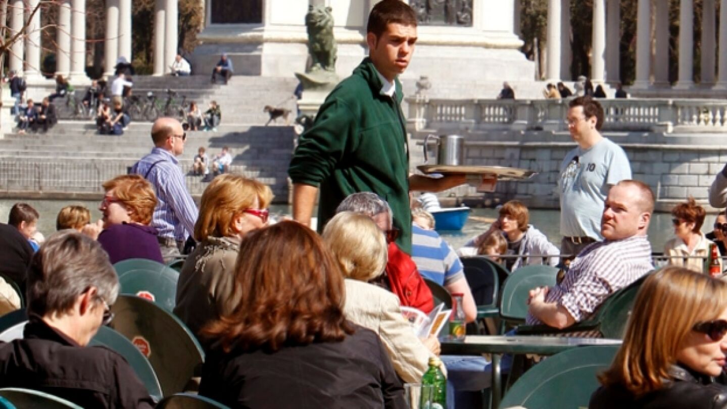Una terraza en el parque del Retiro de Madrid 