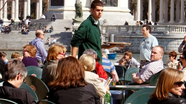 Una terraza en el parque del Retiro de Madrid 