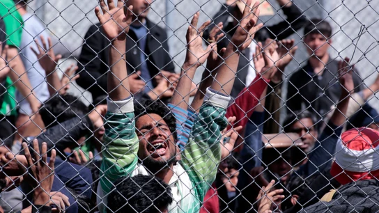 Un campo de refugiados en Grecia Un campo de refugiados en Grecia