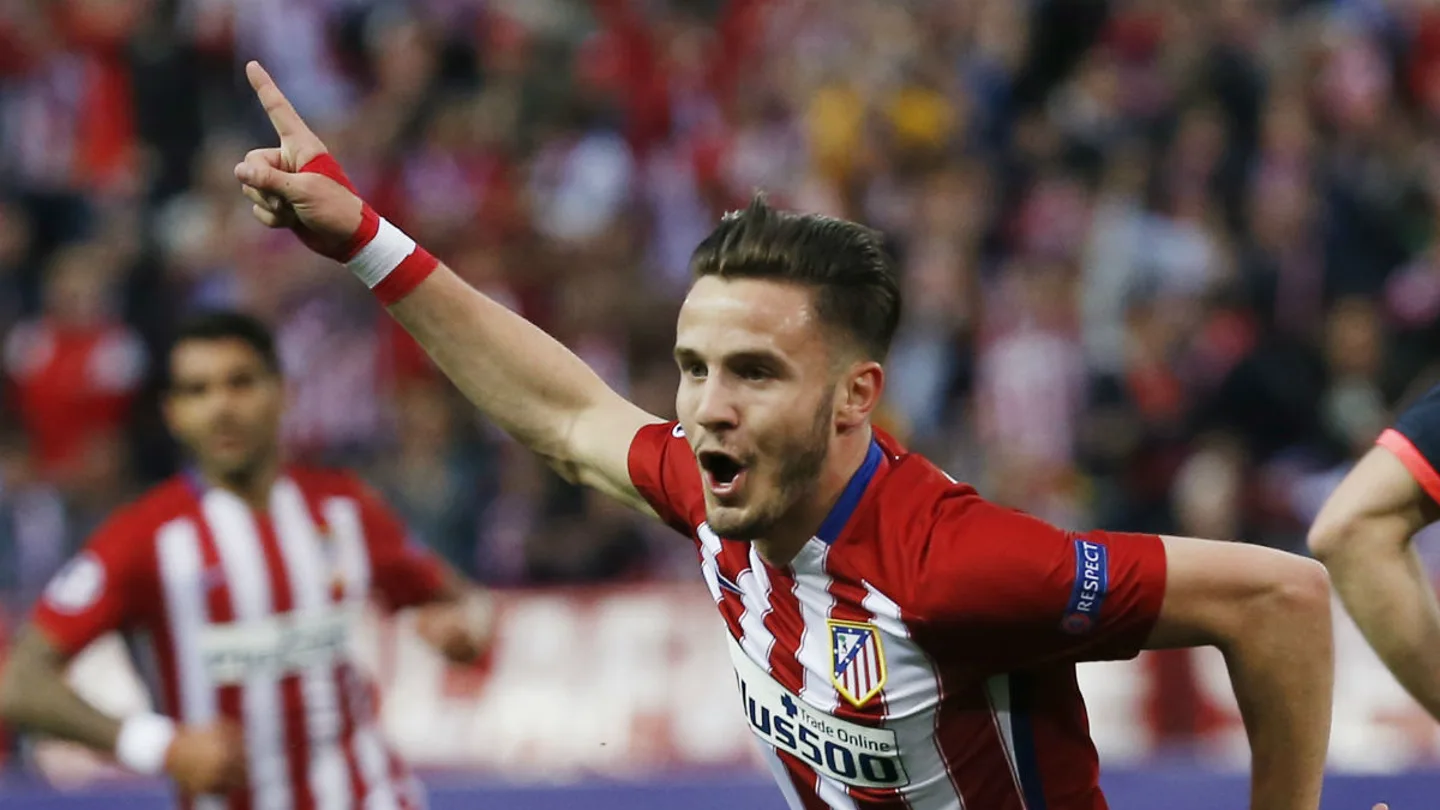 Saúl celebrando su gol ante el Bayern Saúl celebrando su gol ante el Bayern