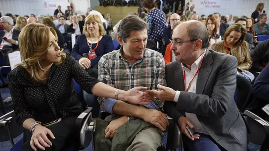 Susana Díaz, Javier Lambán y Javier Fernández Susana Díaz, Javier Lambán y Javier Fernández