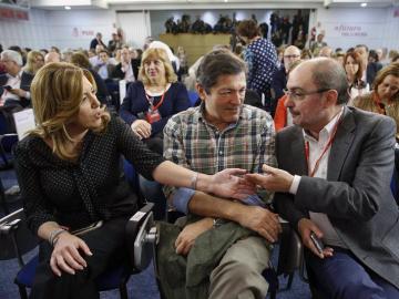 Susana Díaz, Javier Lambán y Javier Fernández Susana Díaz, Javier Lambán y Javier Fernández