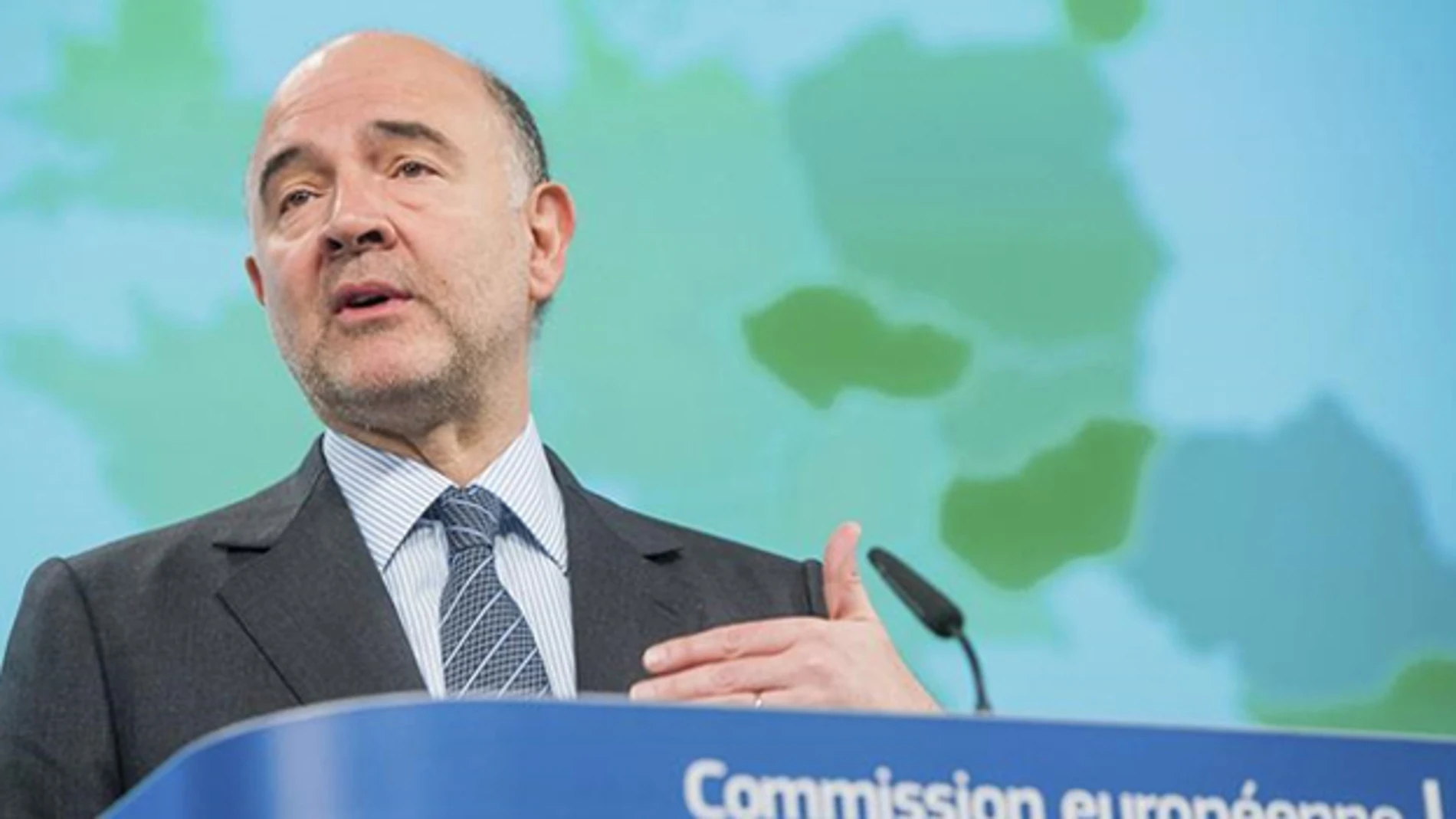 Pierre Moscovici,en una rueda de prensa
