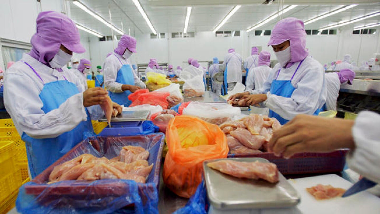 Un grupo de trabajadores av&iacute;colas en EEUU