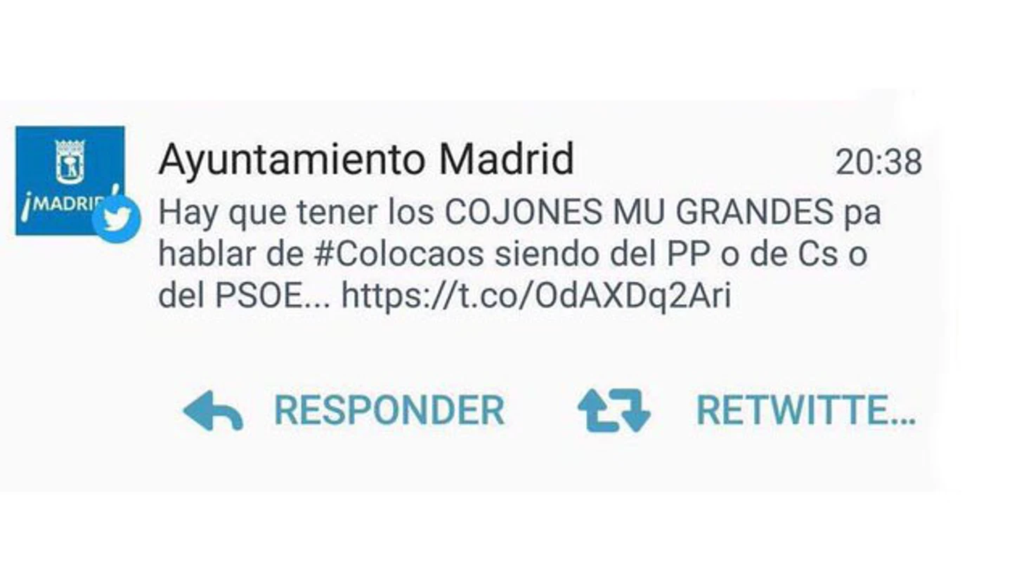 Tuit del Ayuntamiento de Madrid Tuit del Ayuntamiento de Madrid