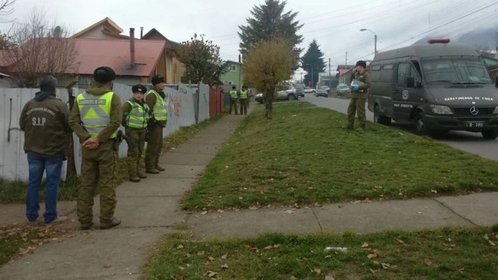 Imagen de la Policía chilena en el lugar de los hechos