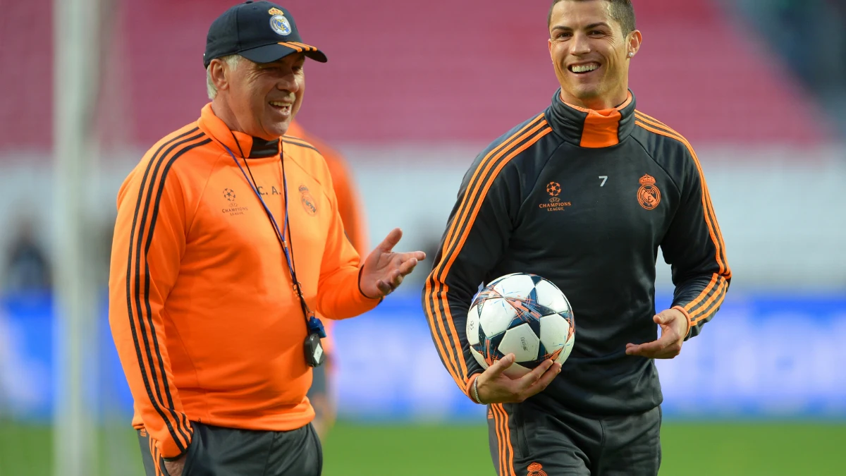 Ancelotti, junto a Cristiano Ronaldo