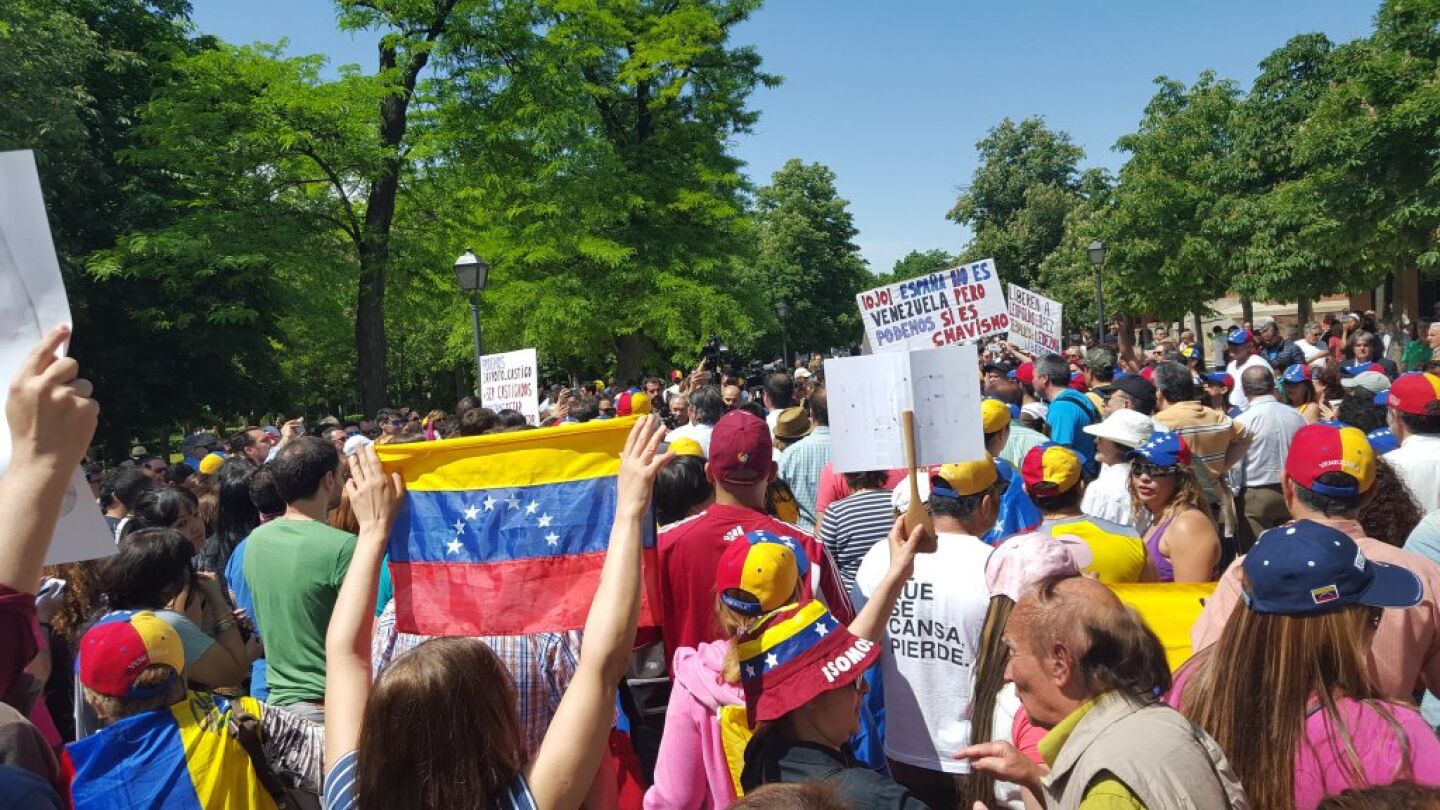 Marcha en Madrid para reivindicar la libertad de los presos pol&iacute;ticos en Venezuela 