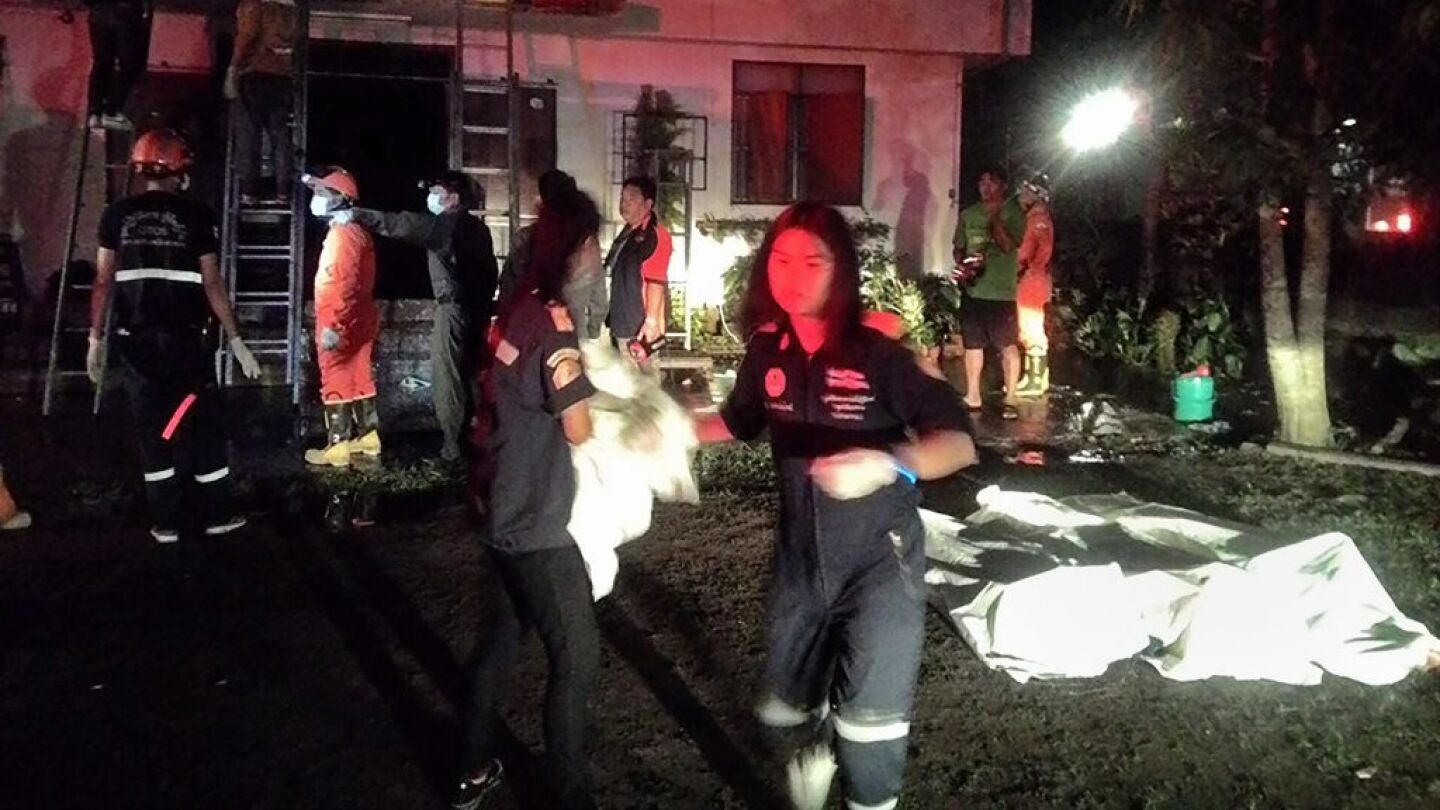 Lugar del incendio en Tailandia