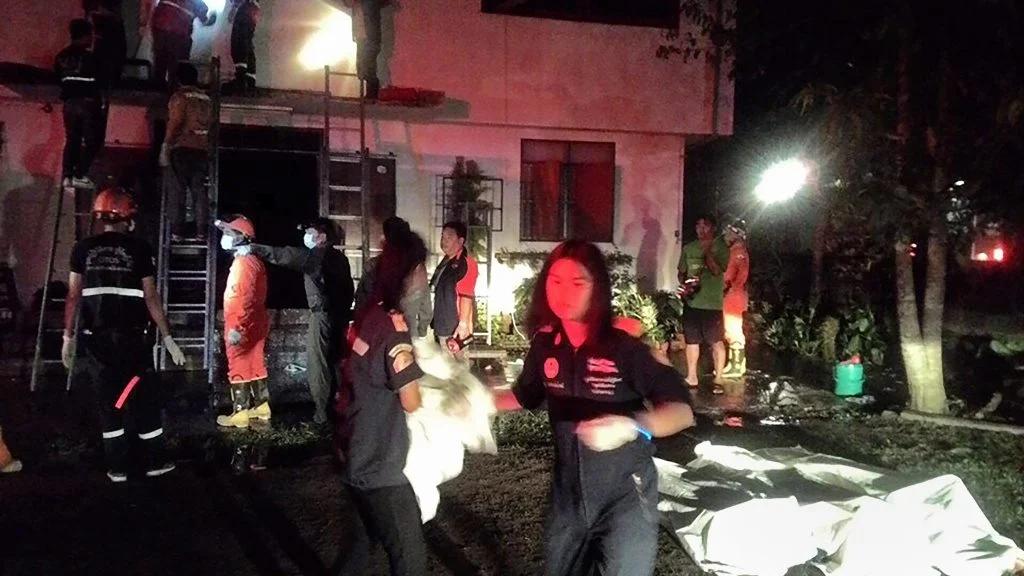 Lugar del incendio en Tailandia