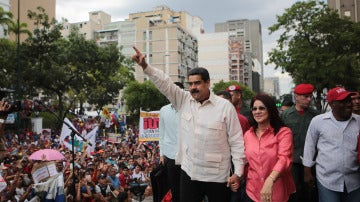 Nicolás Maduro, durante una manifestación a favor del régimen