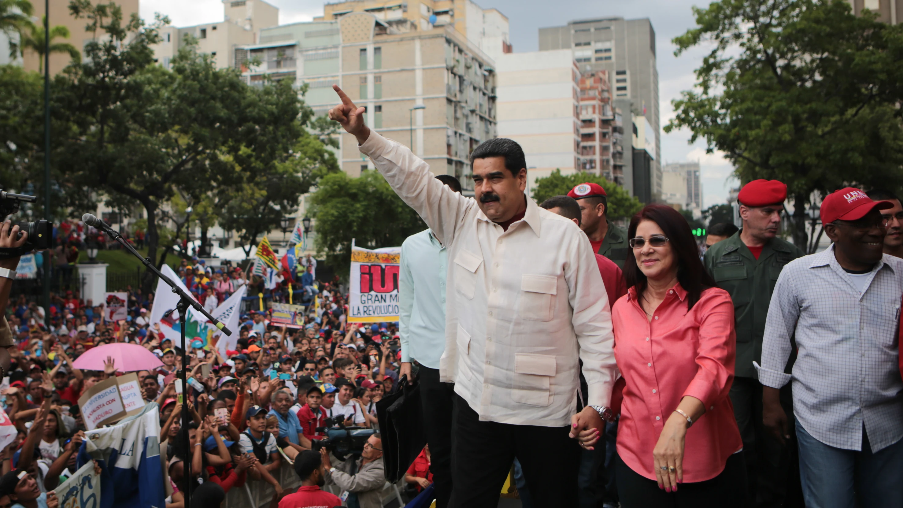 Nicolás Maduro, durante una manifestación a favor del régimen