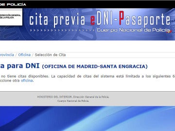 Colapso del sistema de citas previas del DNI Colapso del sistema de citas previas del DNI