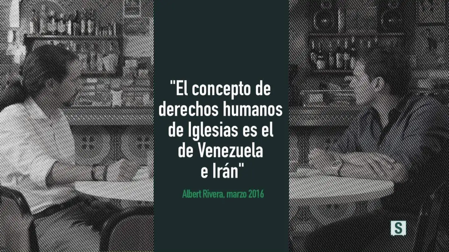Cartón vídeo "El concepto de derechos humanos de Iglesias es el de Venezuela e Irán" Cartón vídeo "El concepto de derechos humanos de Iglesias es el de Venezuela e Irán"