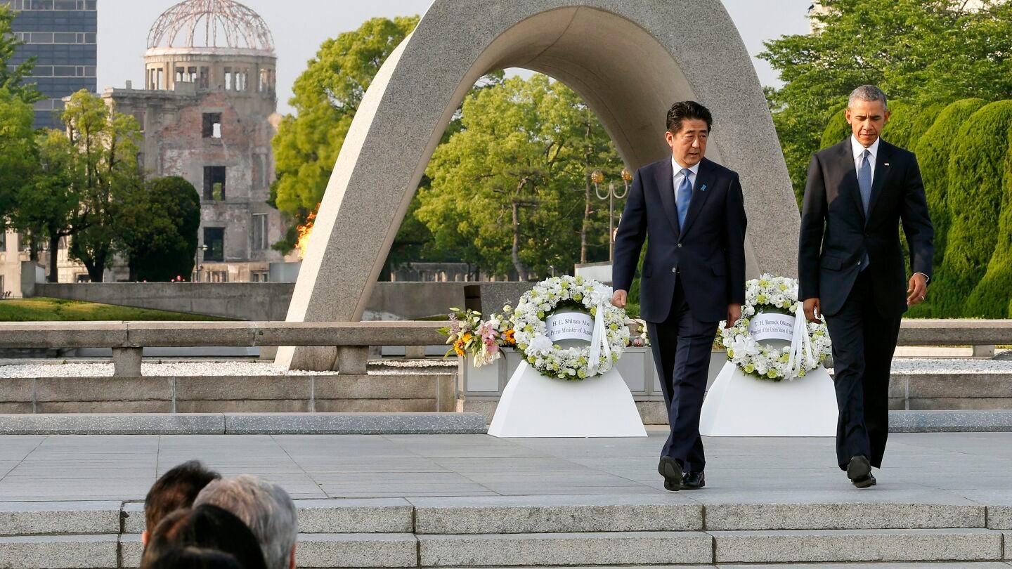 Barack Obama y el primer ministro nip&oacute;n, Shinzo Abe
