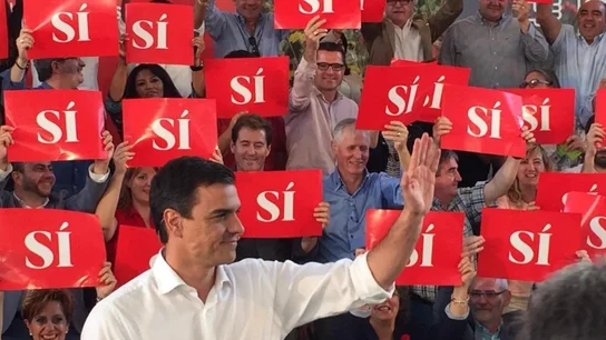Pedro Sánchez en un mitin Pedro Sánchez en un mitin