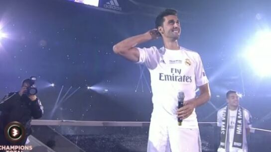 Arbeloa, en la fiesta del Bernab&eacute;u