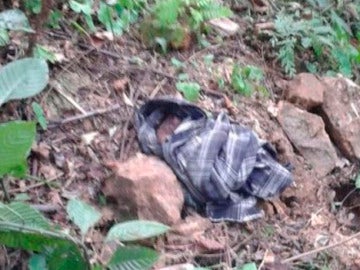 Imagen del bebé abandonado en la ladera de una montaña Imagen del bebé abandonado en la ladera de una montaña