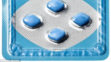 Píldoras azules de Viagra.