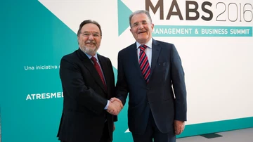 Maurizio Carlotti junto a Romano Prodi en el MABS 2016