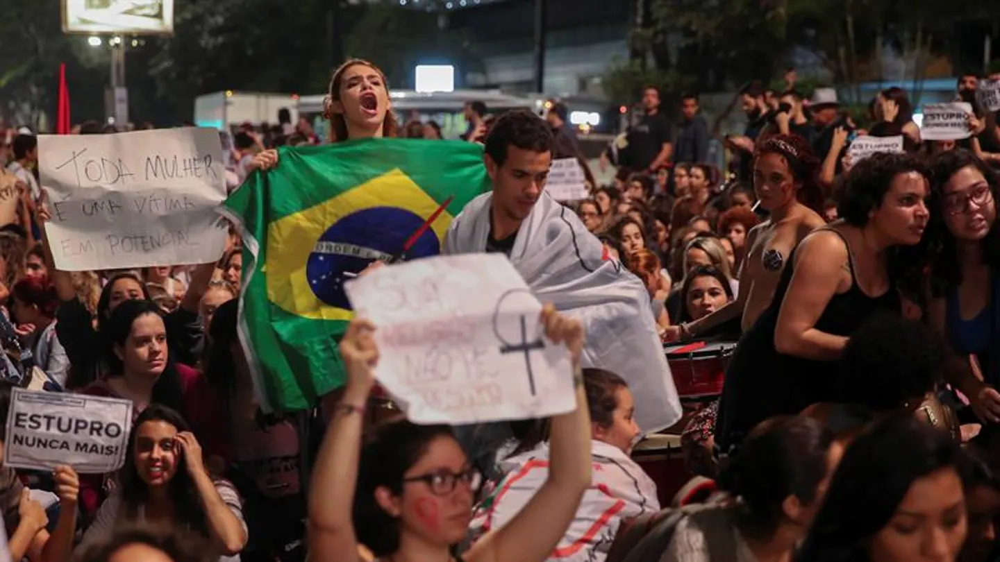 Protesta por la violación en Brasil Protesta por la violación en Brasil