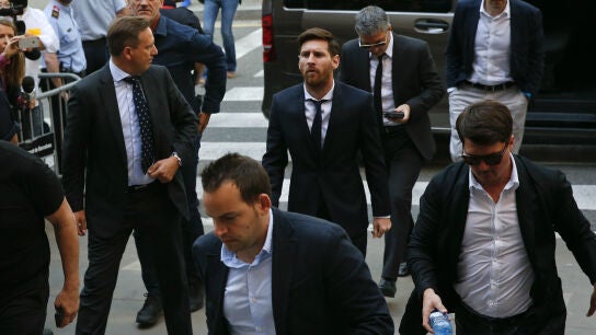 Lionel Messi llega a la Audiencia de Barcelona