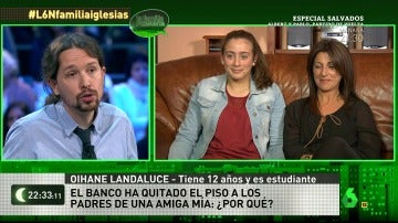 Frame 47.282628 de:  Oihane Landaluce, 12 años, a Pablo Iglesias: "¿Por qué le quita el banco el piso a los padres de mi amiga?"