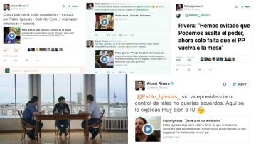 Extracto del tira y afloja en Twitter de Iglesias y Rivera previo a Salvados