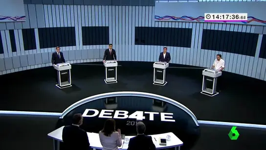 Candidatos en el debate a cuatro Candidatos en el debate a cuatro