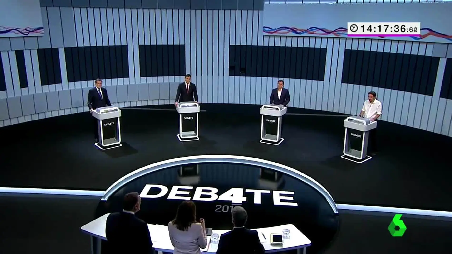 Candidatos en el debate a cuatro
