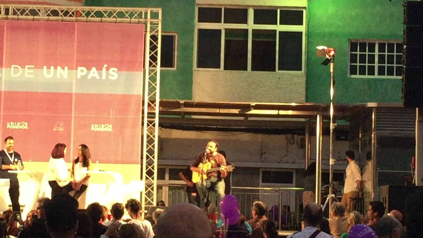 Said Muti, en una actuaci&oacute;n de Unidos Podemos