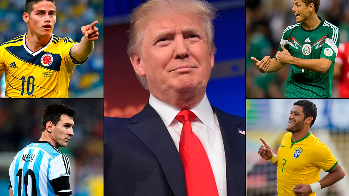 Donald Trump, rodeado de jugadores de la Copa América Donald Trump, rodeado de jugadores de la Copa América