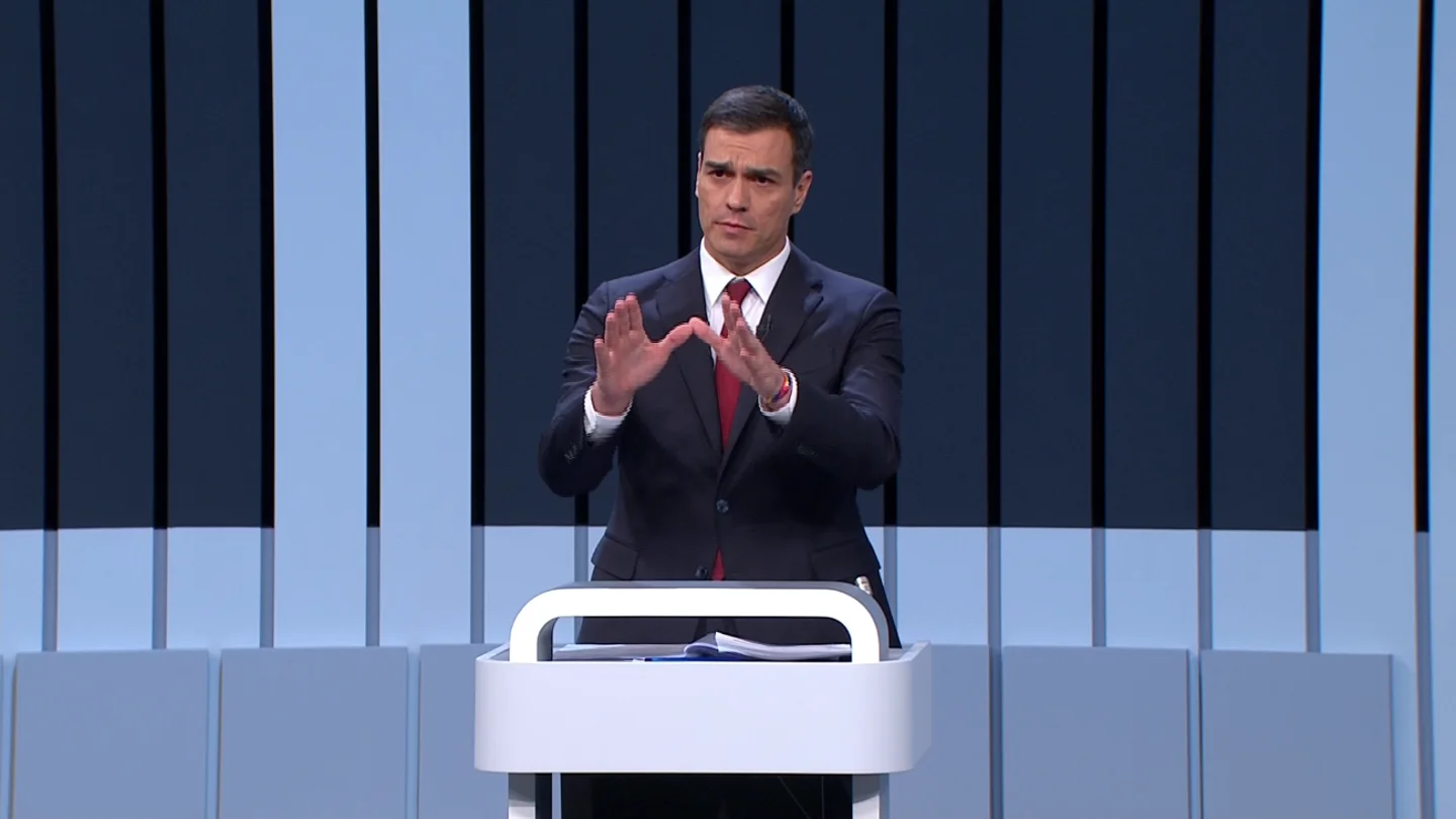 Pedro Sánchez durante el debate 13J Pedro Sánchez durante el debate 13J