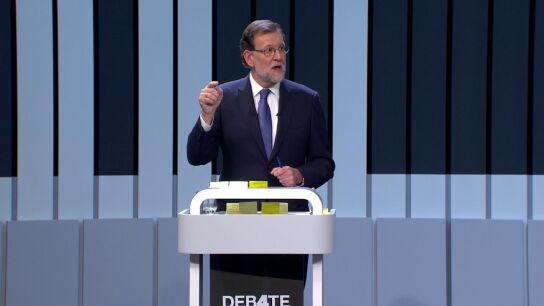Mariano Rajoy durante el debate del 13J