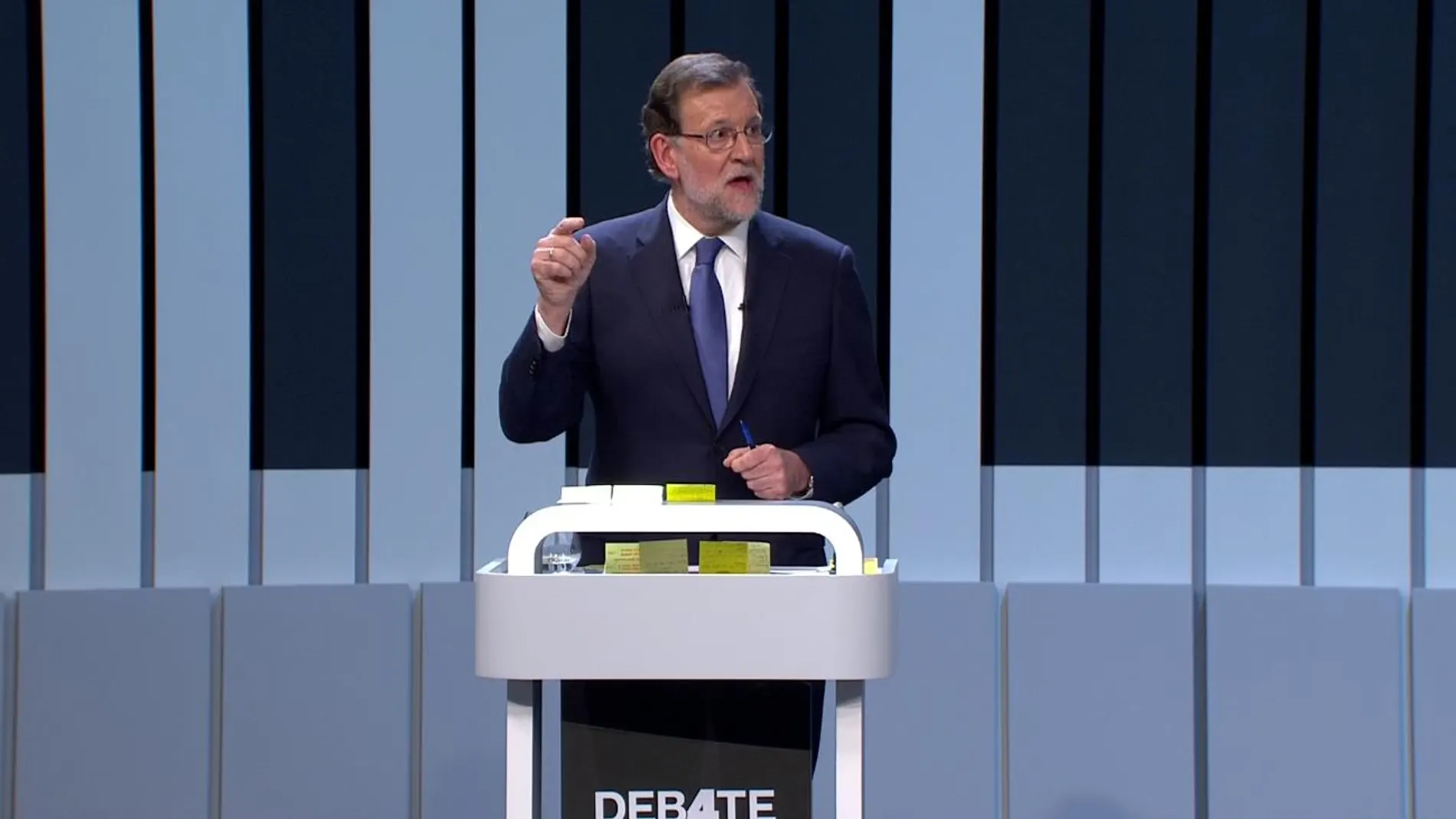 Mariano Rajoy durante el debate del 13J