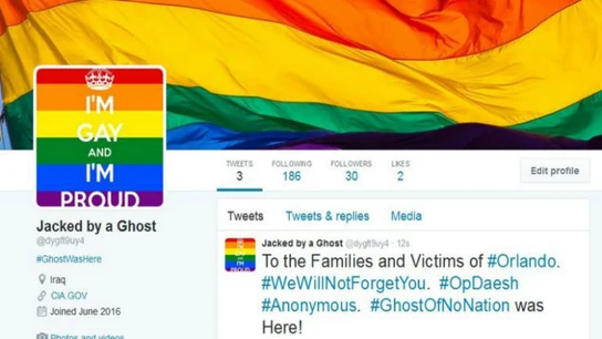 Una de las supuestas cuentas de Daesh hackeadas Una de las supuestas cuentas de Daesh hackeadas