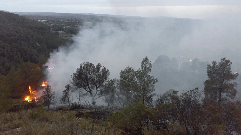 Incendio forestal en Bolbaite