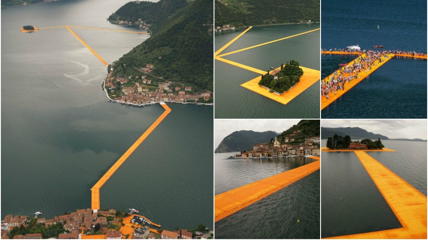 Ya se puede pasear por las aguas del lago Iseo de Italia gracias a una pasarela flotante de tres kil&oacute;metros
