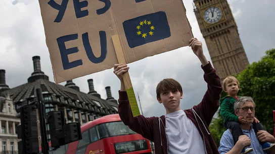 Joven clama contra el Brexit Joven clama contra el Brexit