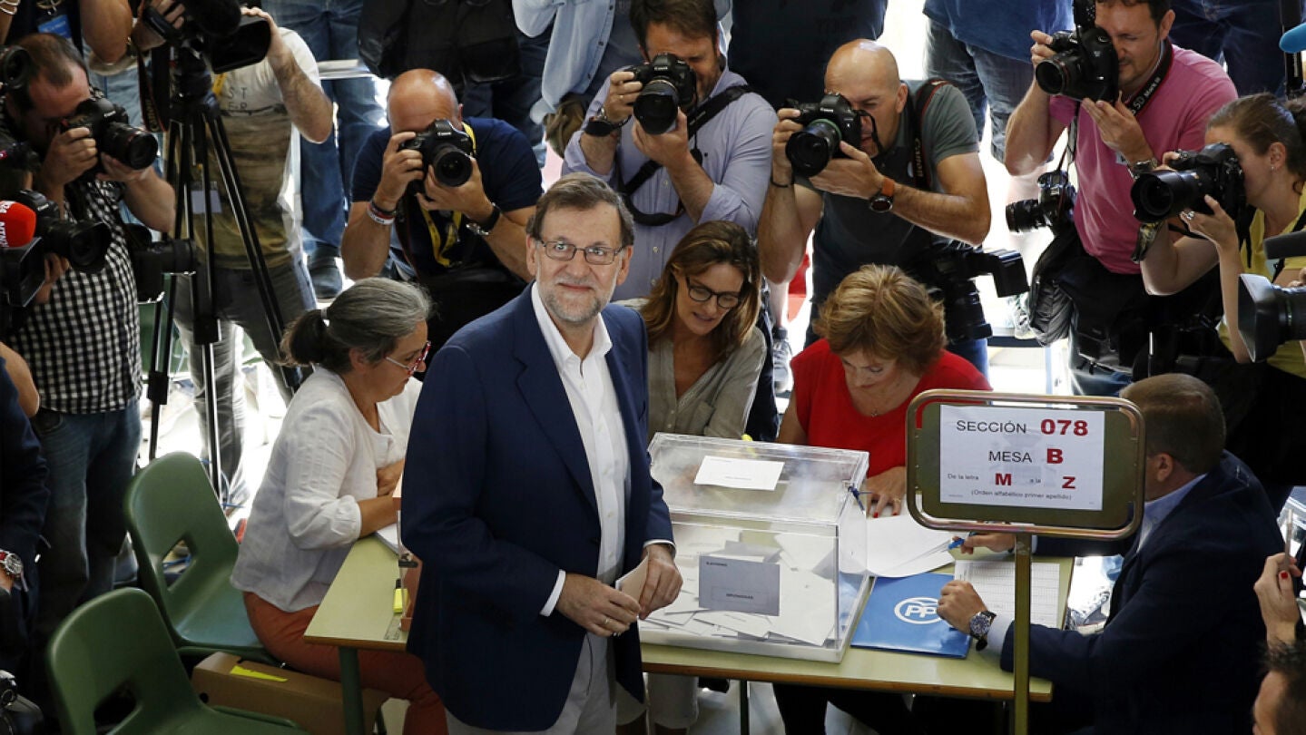 Mariano Rajoy antes de votar